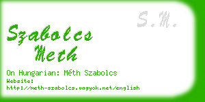 szabolcs meth business card